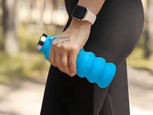 Бутылочка для воды, складная, силикон 