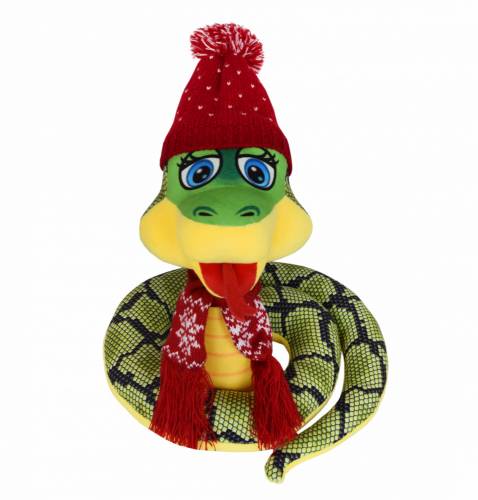 Змейка в шапке и шарфе 