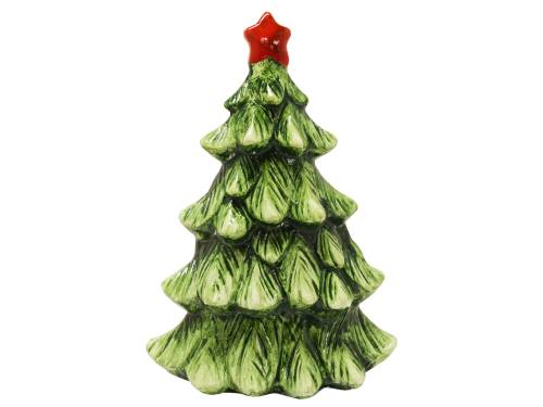 Елка и Дед Мороз красно-зеленый, керамическая фигурка 