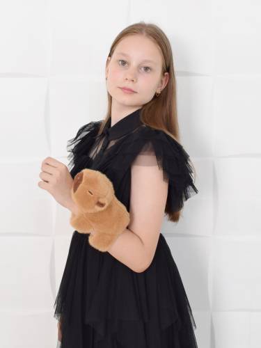 Капибара, плюшевая игрушка-браслет на руку 