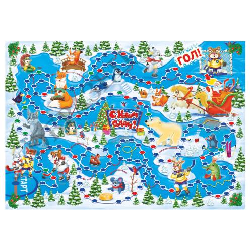 Лесной хоккей (в комплекте: игровое поле, 2 фишки, кубик) 